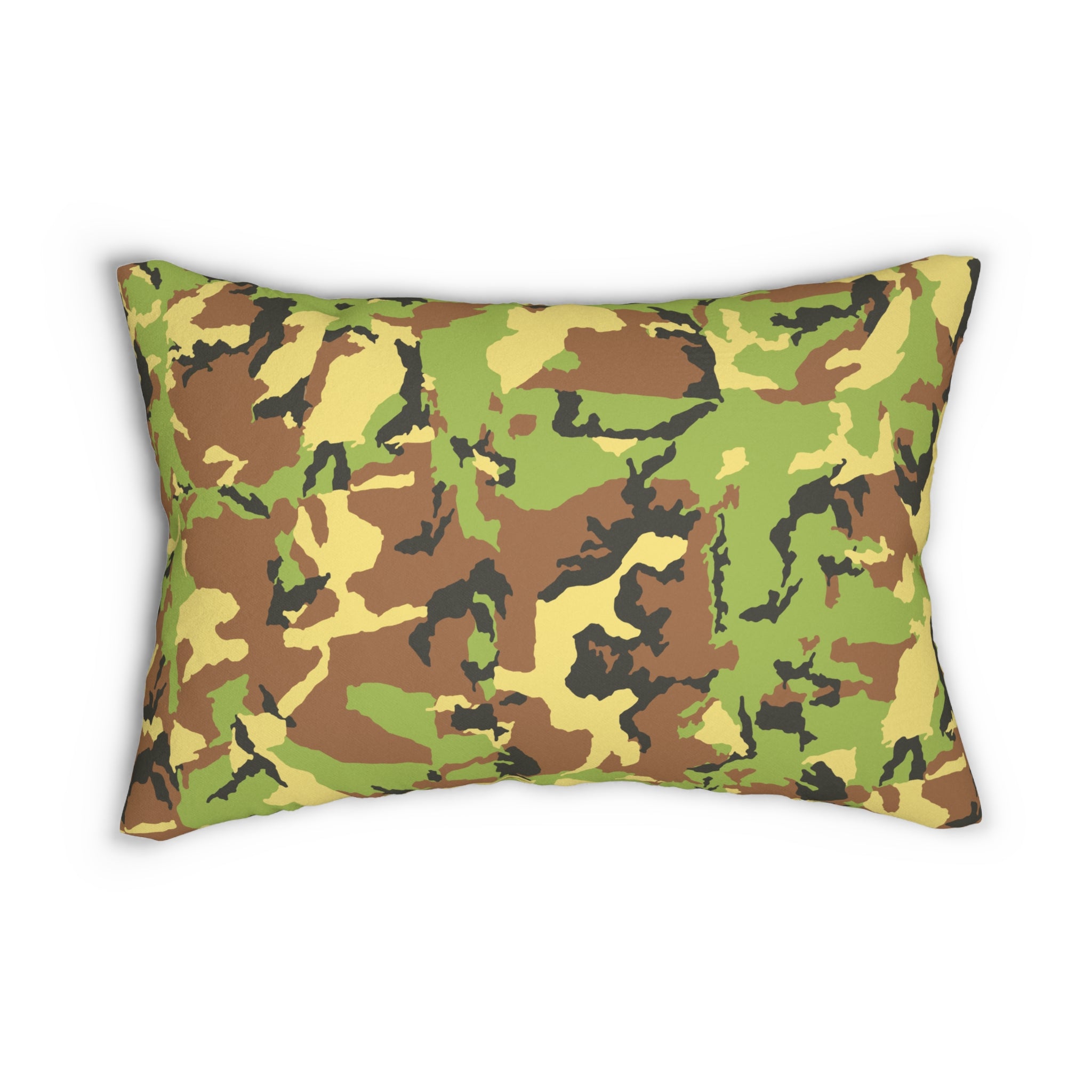 Camo Lumbar Pillow - Stylish Spun Polyester Cushion for Home Decor